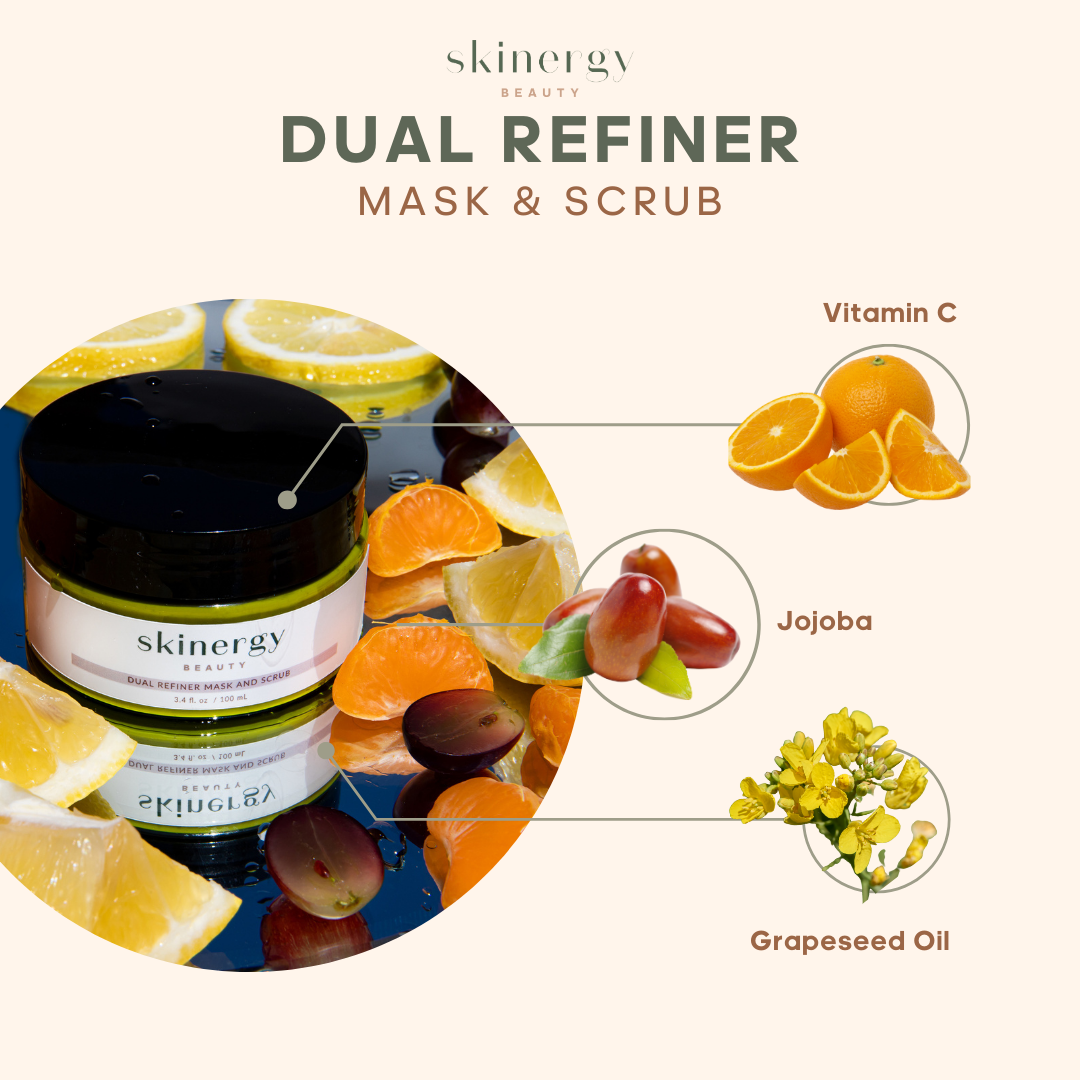 Mascarilla facial y exfoliante con doble refinador